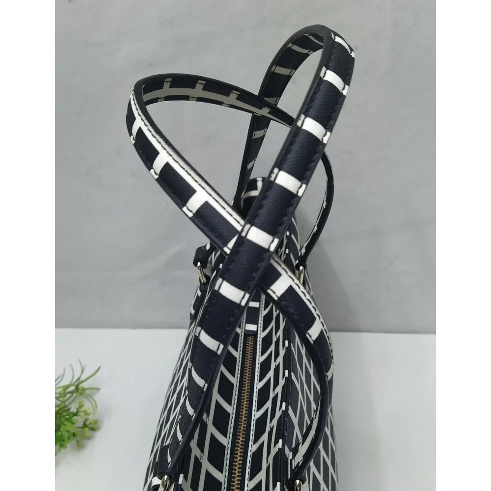 Kate Spade Dally Laurel Way Black White Double Handle Zipper Tote Bag